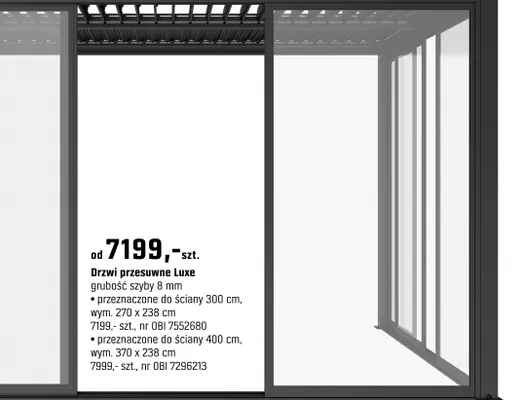 Drzwi przesuwne Luxe promocja w OBI