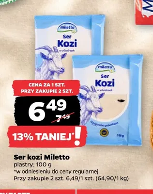 Ser kozi w plastrach Miletto promocja w Netto