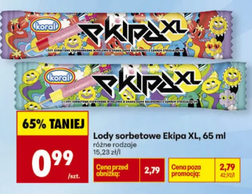 Lody sorbetowe Ekipa XL cytrynowe promocja w Biedronka