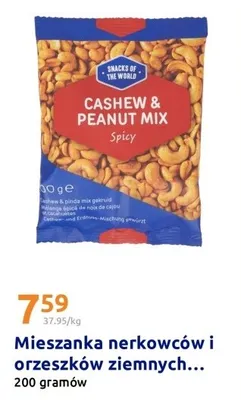 Mieszanka nerkowców i orzeszków ziemnych Spicy promocja w Action