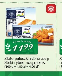 Złote paluszki rybne Frosta promocja w CEZAR Delikatesy
