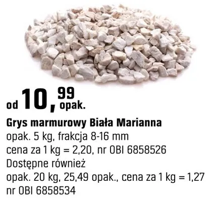 Grys marmurowy Biała Marianna promocja w OBI