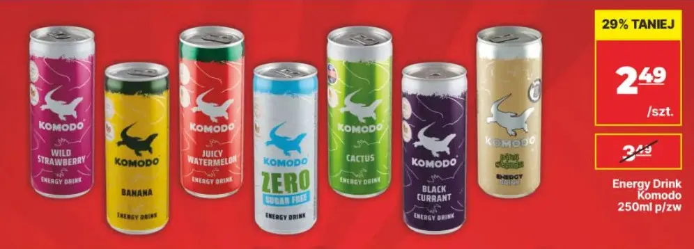 Energy drink Komodo Black Currant promocja w API Market