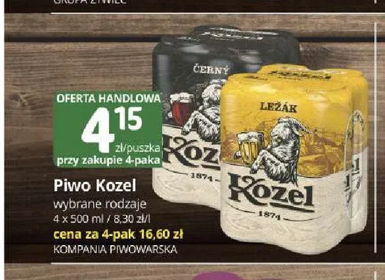 Piwo Kozel Lezak 4-pak promocja w Marketvita