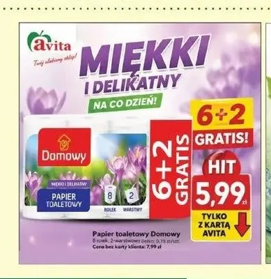 Papier toaletowy Domowy 8-pak promocja w Avita