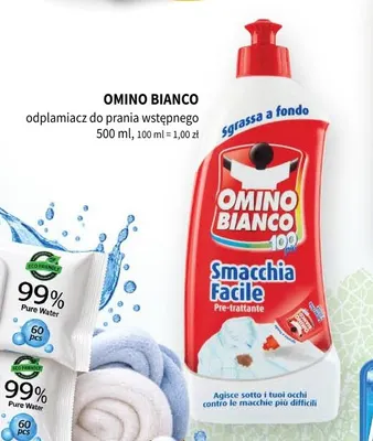 Odplamiacz do prania wstępnego Omino Bianco promocja w Drogerie Polskie