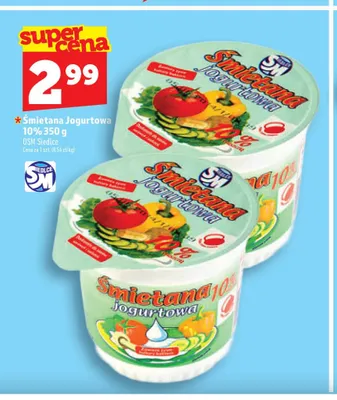 Śmietana jogurtowa OSM Siedlce 10% promocja w TOPAZ