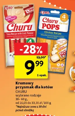 Kremowy przysmak dla kotów Churu promocja w Intermarche
