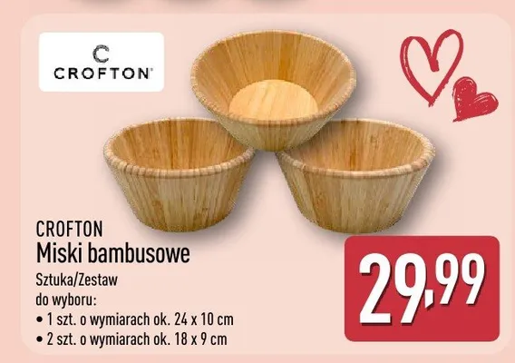 Miski bambusowe różne rozmiary promocja w Aldi