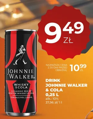 Drink Johnnie Walker & Cola promocja w Duży Ben