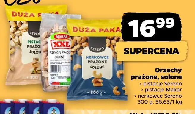 Pistacje prażone solone Sereno promocja w Netto