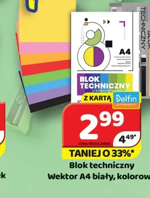 Blok techniczny Wektor A4 biały promocja w Delfin