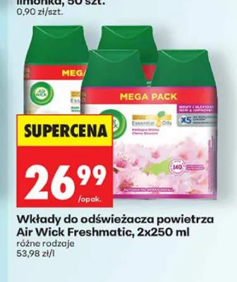 Wkłady do odświeżacza powietrza Air Wick Freshmatic Essential Oils Magnolia i Kwiat Wiśni 2-pak promocja w Biedronka