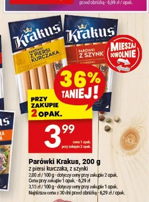 Parówki Krakus z szynki promocja w Twój Market