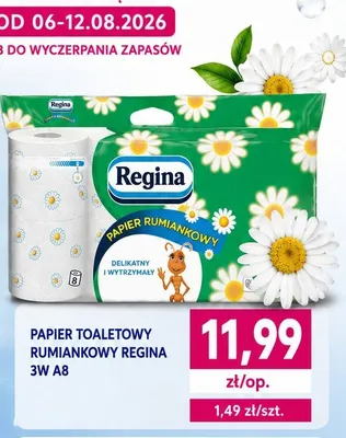 Papier toaletowy rumiankowy Regina 3W A8 promocja w emma MARKET