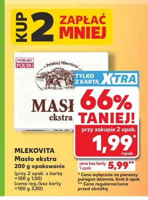 Masło ekstra Mlekovita promocja w Kaufland