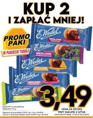 Biszkopty z galaretką Wedlove gruszkowe E.Wedel promocja w Kupiec