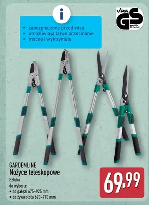 Nożyce teleskopowe 64-86 cm promocja w Aldi