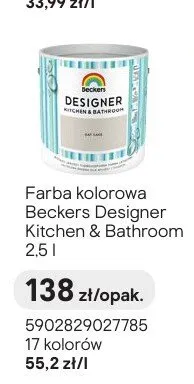 Farba kolorowa Beckers Designer Kitchen & Bathroom promocja w Castorama