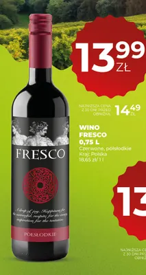 Wino czerwone Fresco półsłodkie promocja w Duży Ben
