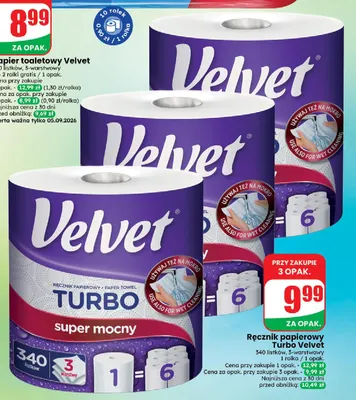 Ręcznik papierowy Turbo Velvet promocja w Dino