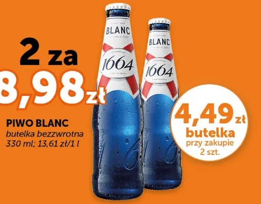 Piwo Blanc 1664 butelka bezzwrotna promocja w Euro Sklep