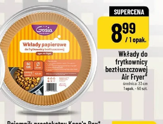 Wkłady do frytkownicy beztłuszczowej Air Fryer Gosia 23 cm 50-pak promocja w POLOmarket