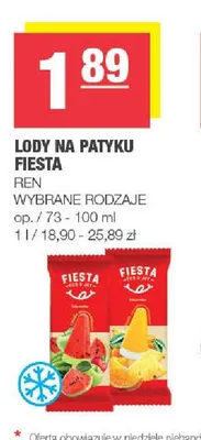 Lody na patyku Fiesta promocja w SPAR