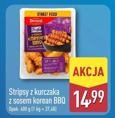 Stripsy z kurczaka z sosem korean BBQ Drosed promocja w Aldi