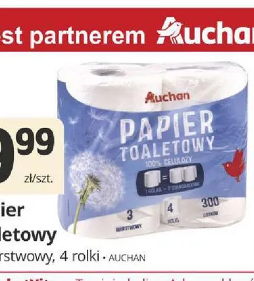 Papier toaletowy Auchan 3-warstwowy promocja w Marketvita