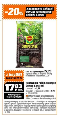 Podłoże do roślin zielonych Compo Sana promocja w OBI
