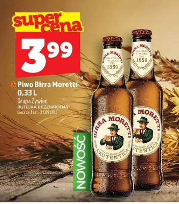 Piwo Birra Moretti L'Autentica promocja w TOPAZ