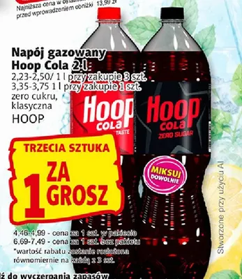 Napój gazowany Hoop Cola klasyczna 2 l promocja w Prim Market