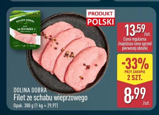 Filet ze schabu wieprzowego Dolina Dobra promocja w Aldi
