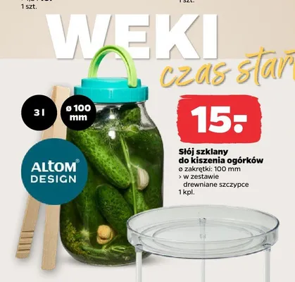 Słój szklany do kiszenia ogórków Altom Design 3 l promocja w Netto