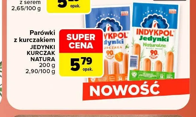 Parówki z kurczakiem Jedynki Kurczak Indykpol promocja w Carrefour Market