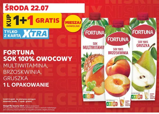Sok 100% Fortuna Gruszka promocja w Kaufland