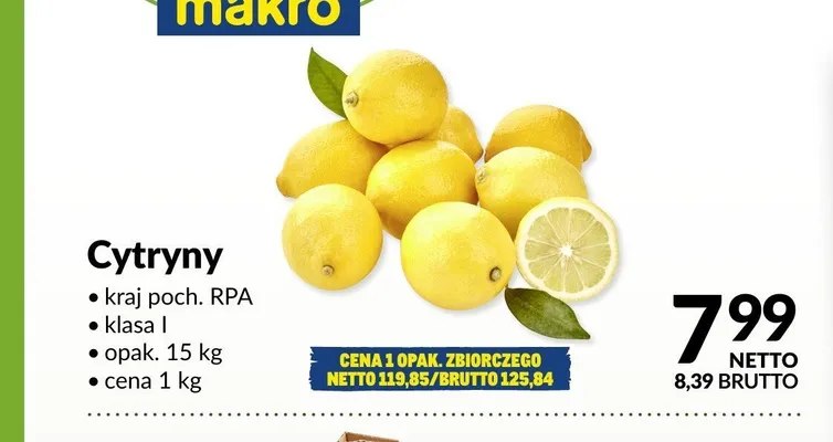 Cytryny promocja w Makro