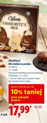 Mix lodów na patyku Favourite's Mix promocja w Lidl