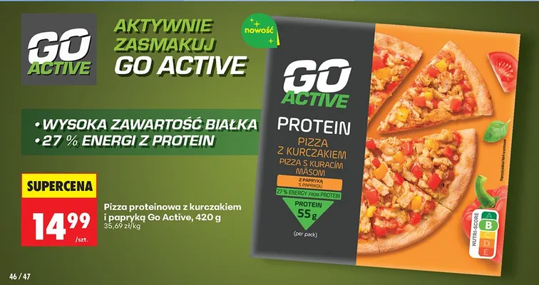 Pizza proteinowa z kurczakiem i papryką Go Active promocja w Biedronka