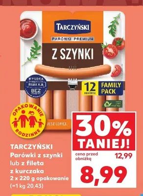 Parówki z fileta z kurczaka Tarczyński 2-pak promocja w Kaufland