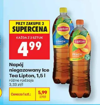 Napój niegazowany Ice Tea Lipton Lemon promocja w Biedronka