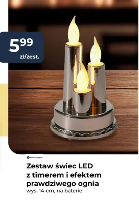 Zestaw świec LED z timerem i efektem prawdziwego ognia Koopman International promocja w PSB Mrówka
