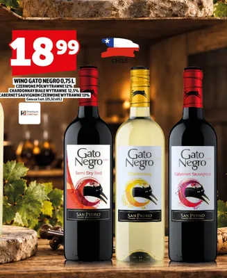 Wino czerwone Gato Negro półwytrawne promocja w TOPAZ