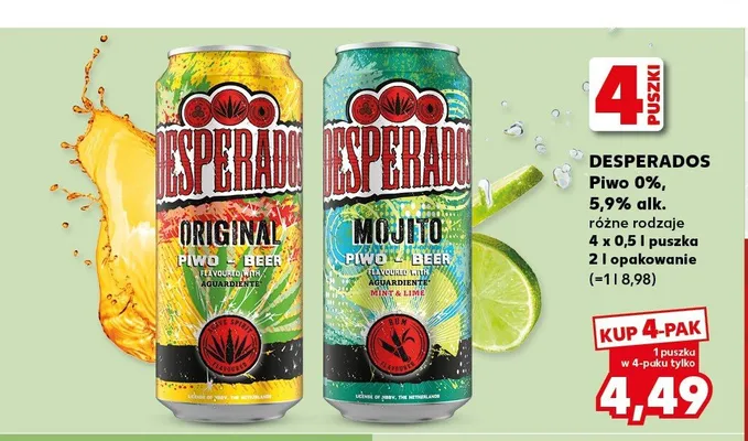 Piwo Desperados Mojito 4-pak promocja w Kaufland