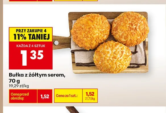 Bułka z żółtym serem promocja w Biedronka