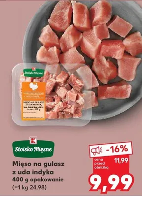 Mięso na gulasz z uda indyka Stoisko Mięsne promocja w Kaufland