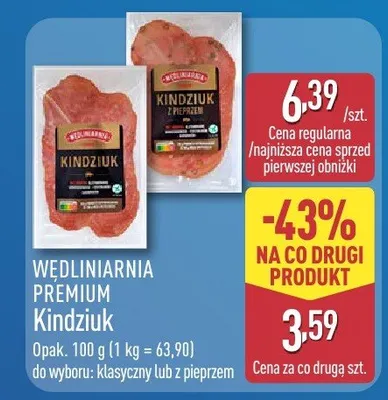 Kindziuk klasyczny Wędliniarnia Premium promocja w Aldi