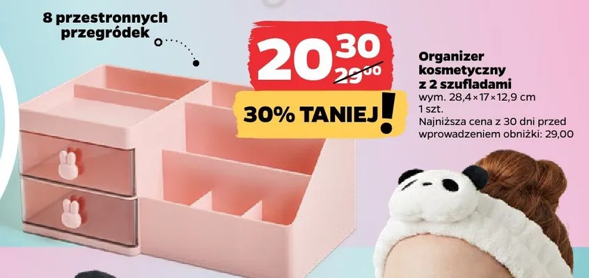 Organizer kosmetyczny z 2 szufladami promocja w Netto
