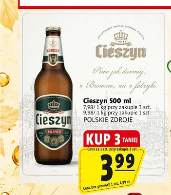 Piwo Cieszyn Pilsner promocja w Prim Market